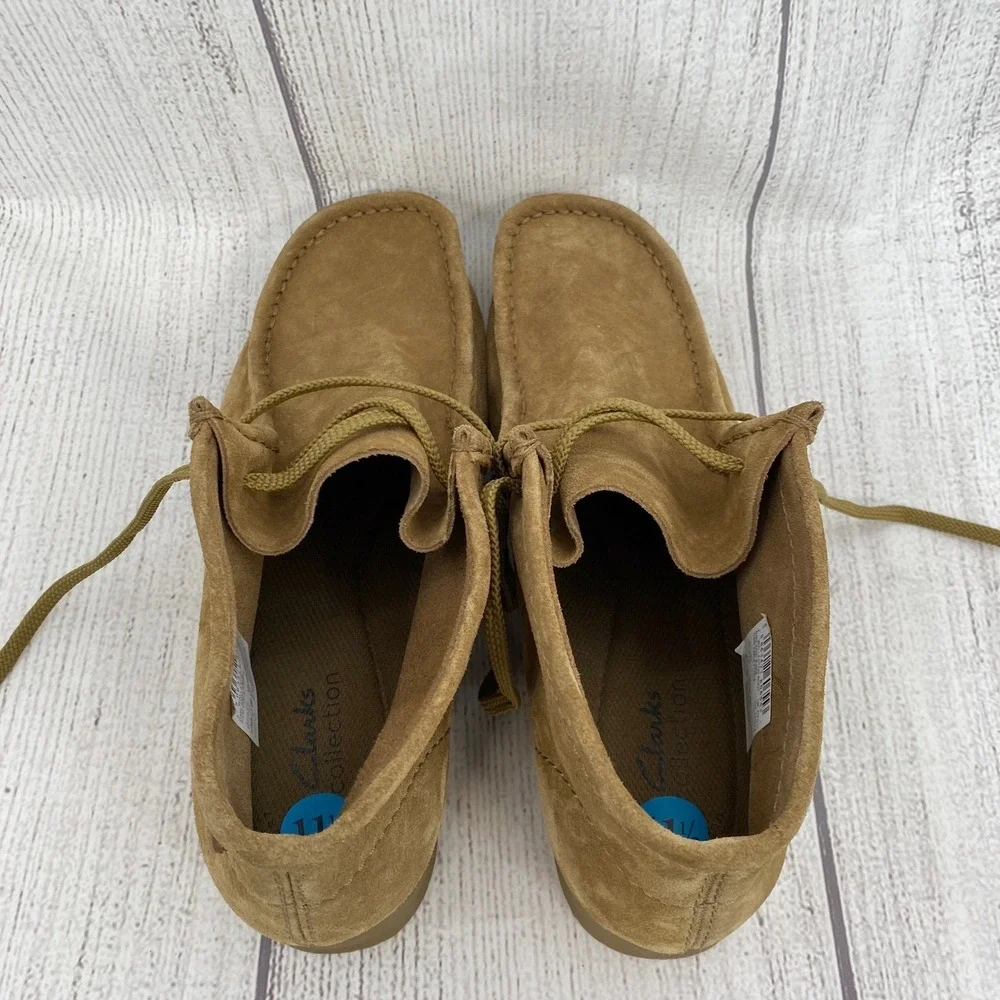 Clarks Wallaston Boot Mens 11.5 Dark Sand Suede Moc Toe Chukka Ankle Gorpcore
